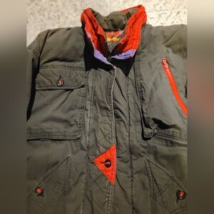 Ladies L Black and Red Heavy Jacket